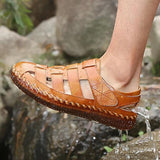 Men's Outdoor Daily Summer Hand-sewn Soft Leather Casual Sandals