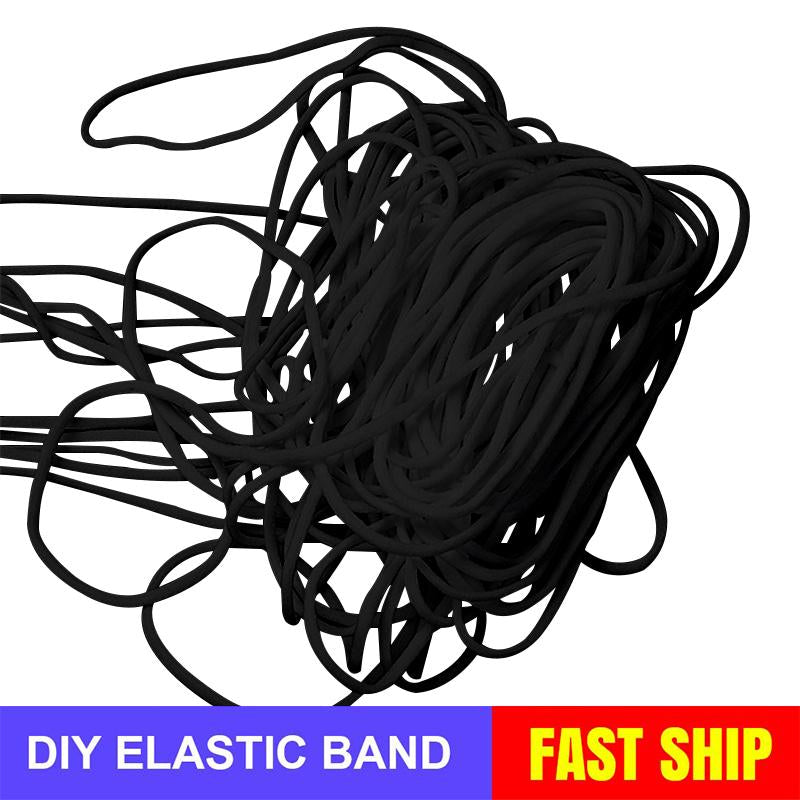 2.5mm Round Braided Elastic Cord/White Elastic Band - 100 Yard