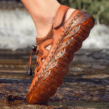 Men's Rubber Toe Cap Mesh Splicing Slippers Outdoor Water Sandals
