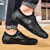 Men's Loafers & Slip-Ons Leather Breathable Soft Casual Shoes Outdoors Driving All-Matching