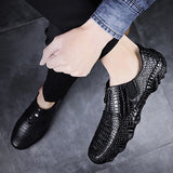 Men's Loafers & Slip-Ons Business Crocodile Pattern Breathable British Leather Shoes
