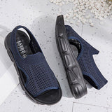 Plus Size Women Summer Knitted Fabric Thick Sole Sandals