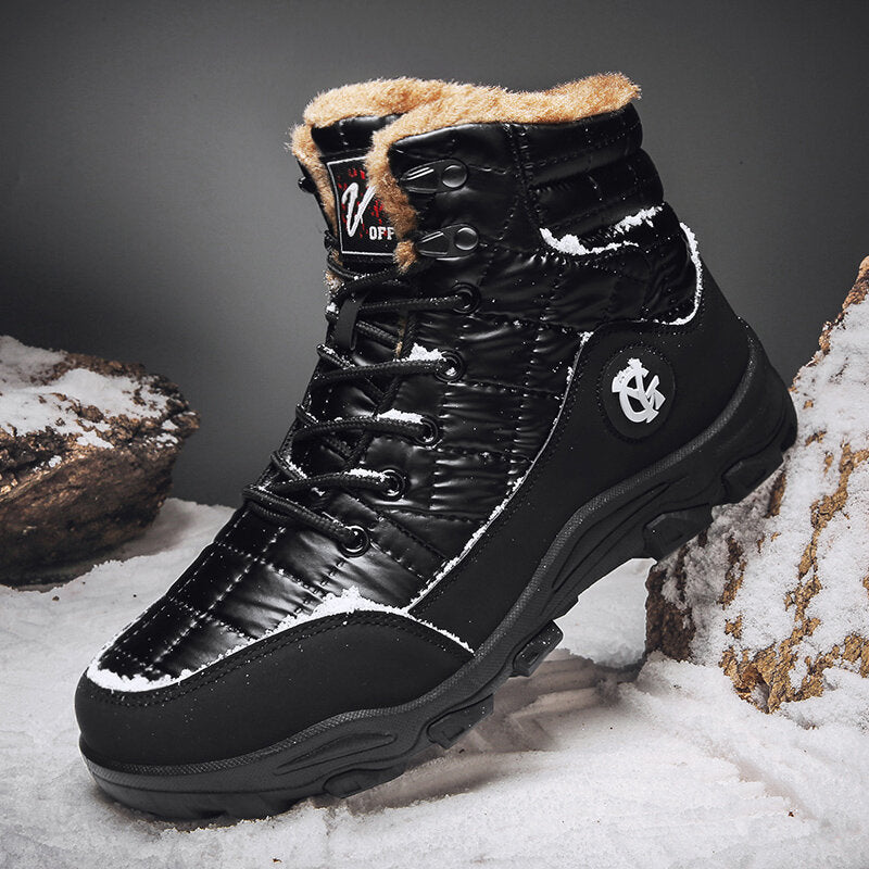 Men's Winter Outdoor Non Slip High Top Snow Black Boots