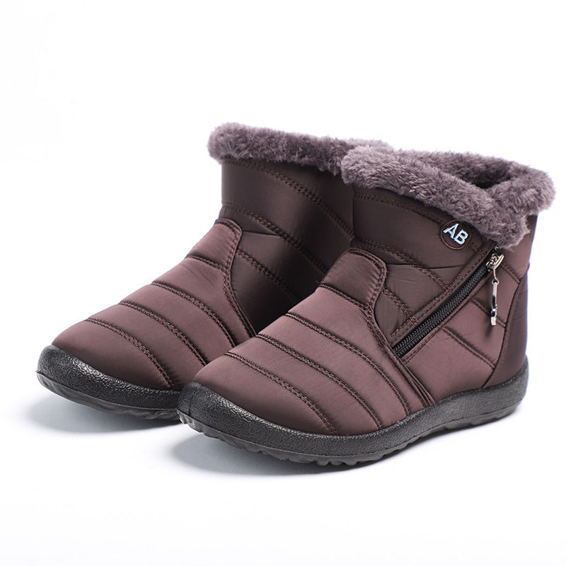 Women's Warm Fleece Cold High Top Cotton Shoes Waterproof Snow Boots