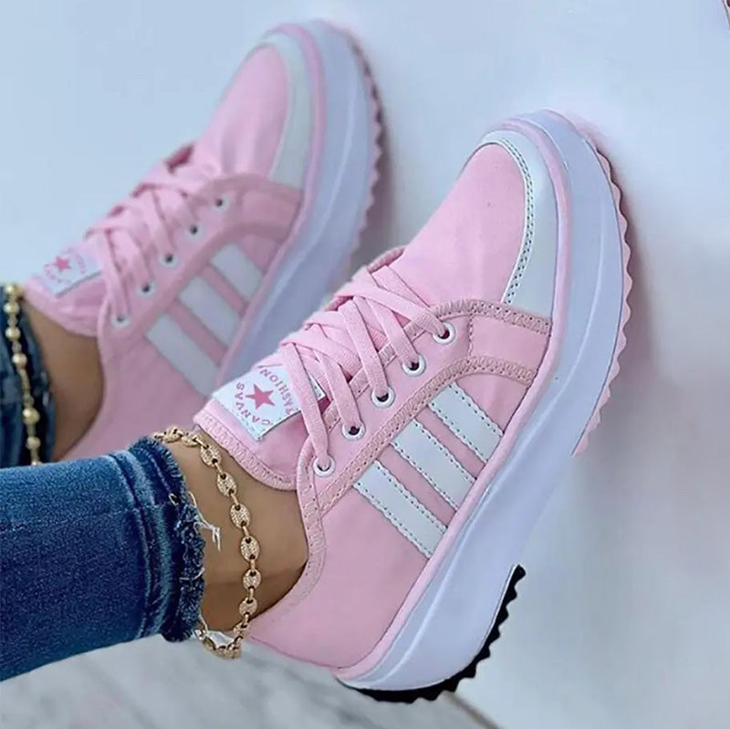 Lace-up Eyelet Colorblock Sneakers