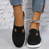 Women's Flyknit Flat Heel Round Toe Walking Shoes