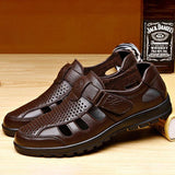 Men's Genuine Leather Sandals Outdoor Breathable Beach Shoes