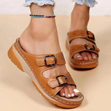 Breathable Orthopedic Adjustable Ladies Leather Sandals