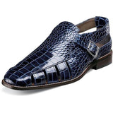 Men Casual Crocodile Print Leather Fisherman Sandals
