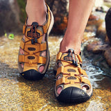 Men's Outdoor Leather Toe Cap Sandals