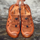 Men's Rubber Toe Cap Mesh Splicing Slippers Outdoor Water Sandals