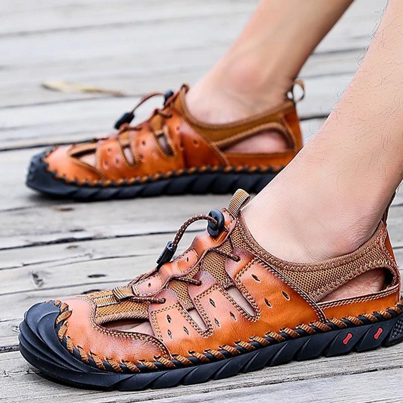 Men's Comfort Shoes Sandals Leather Breathable Walking Shoes