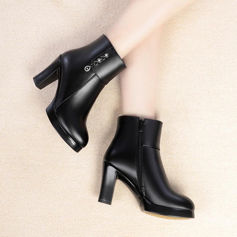 Women's Fashion Shoes Ladies High Heel Side Zipper Ankle Boots