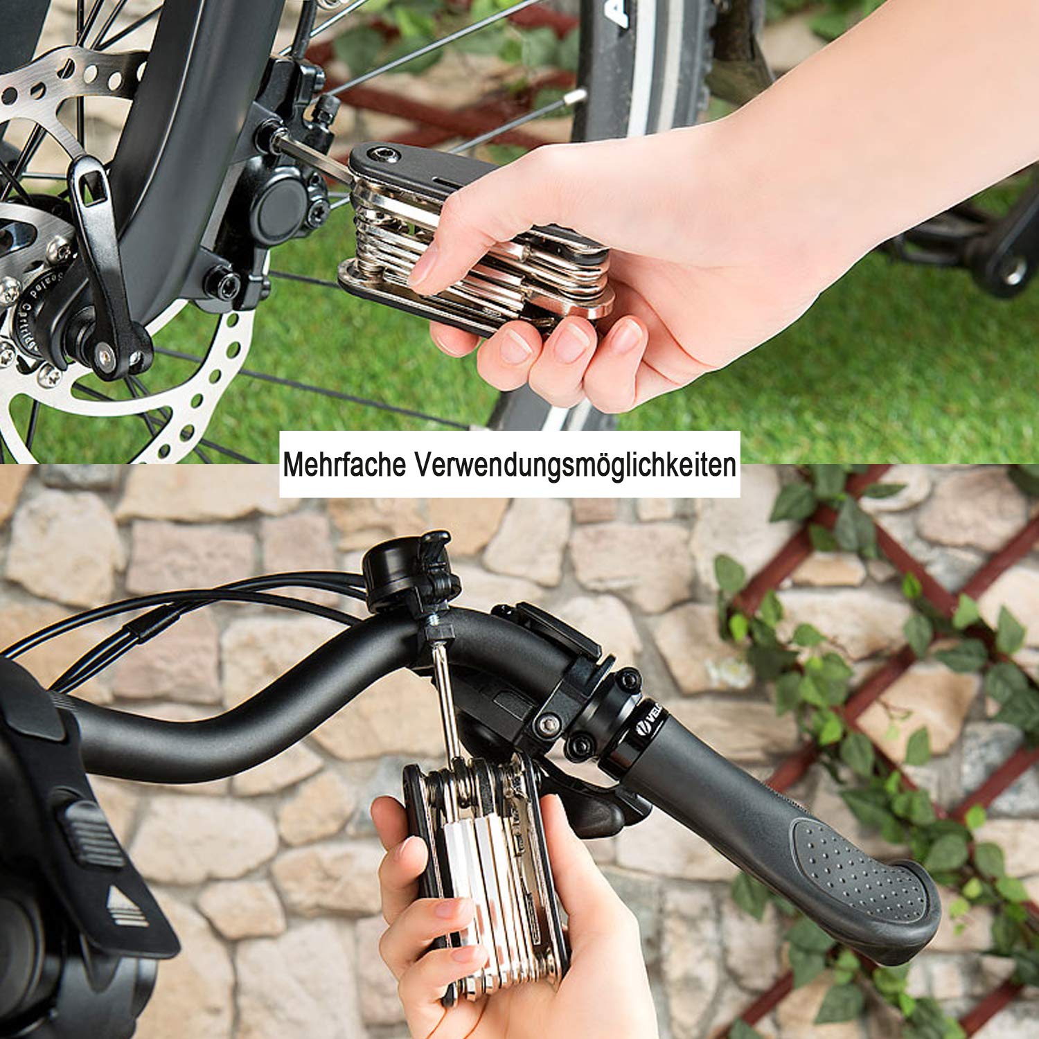 Portable 16-in-1 Bicycle Saddle Bag Bike Repair Tool Kit Repair Set Frame Bag