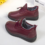 Women's Sports Shoes Thickened Leather Non-slip Sneakers