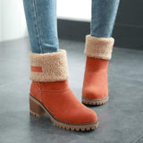 Women's Snow Boots Warm Fur And Ankle Shoes