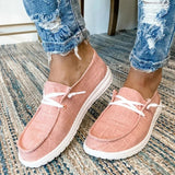Canvas Shoes Women Lace Up Sneakers Loafers Soft Breathable Casual