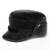 Winter men's flat warm hat