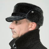 Winter men's flat warm hat