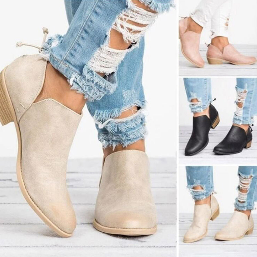 Western Cut Out Ankle Boots