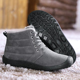 Men's Winter Microfiber Leather Round Toe Warm Lining Snow Shoes