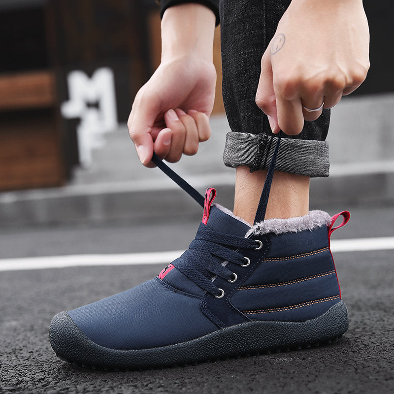 Men's Winter Casual Comfy Waterproof Cloth Warm Lining Ankle Snow Shoes
