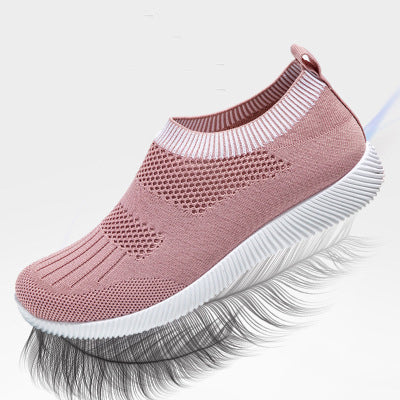 Women Shoes Knitting Net Surface Breathable Non-Slip Sneakers