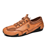 Men's Loafers & Slip-Ons Leather Breathable Soft Casual Shoes Outdoors Driving All-Matching