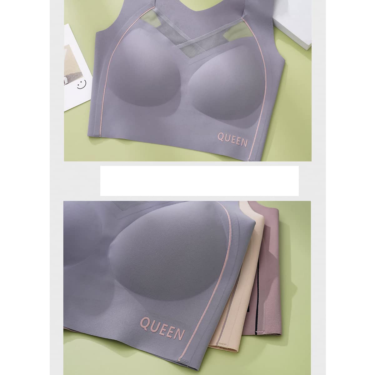 Full Cup Pads Large Size Breathable Bras for Ladys Women