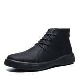 Men Vintage Waterproof Comfort Ankle Leather Boots