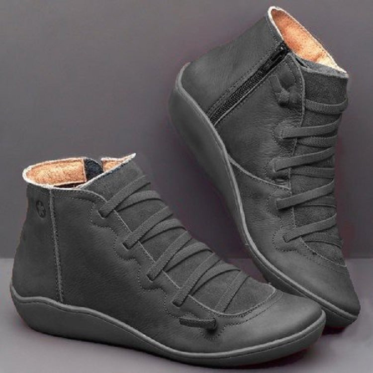 Vintage Strappy Ankle Boots for Women
