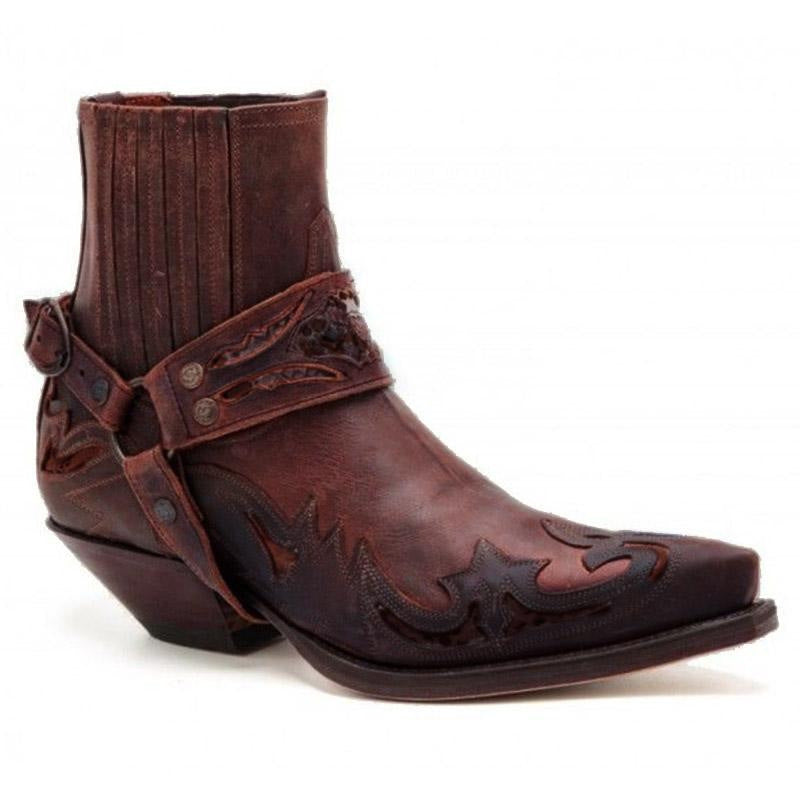 Men's Retro Pointed Toe Block Heel Cowboy Boots