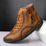 Men's Winter Microfiber Leather Warm Lined Soft Ankle Boots