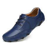 Men's Loafers & Slip-Ons 2021 Spring Lace-up Breathable Driving Casual Leather shoes