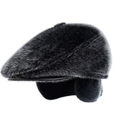 Winter Faux Fur Newsboy Hat