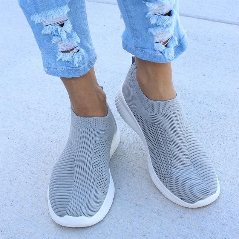 Women Sneaker Air Mesh Soft Shoes Casual Slip On Ladies Flat Shoes
