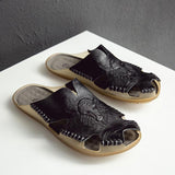 Men'S Retro Genuine Leather Slippers