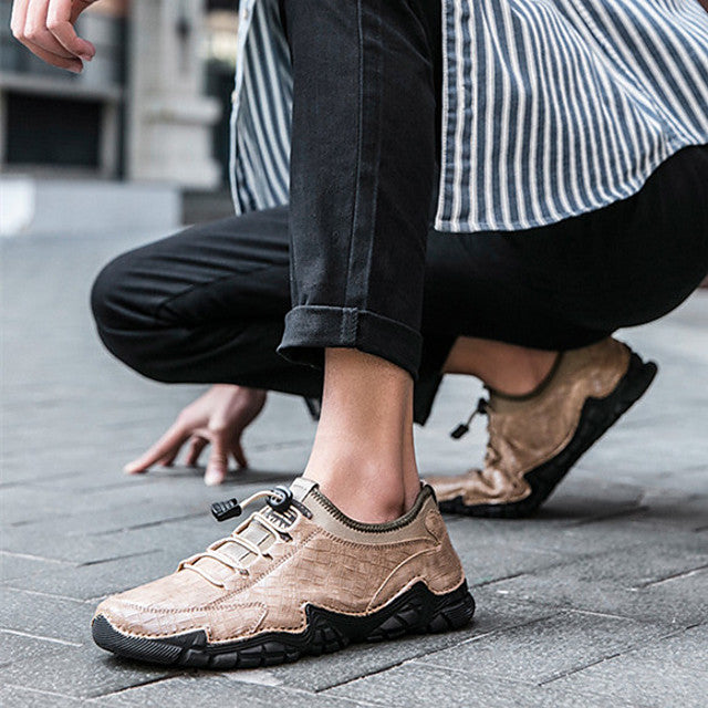 Men's Loafers & Slip-Ons Leather Shock Absorbing Wear Proof Walking Shoes