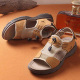 Men's Casual Leather Sandals Soft-soled Beach Shoes
