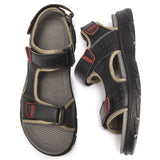 Men Comfortable Lightweight Leather Sandals Hook Loop Outdoor Shoes