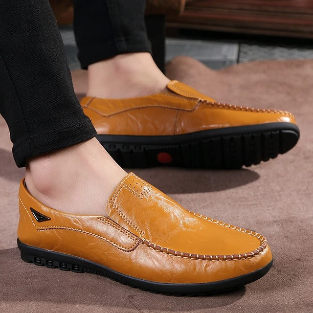 Men's Loafers & Slip-Ons British Daily  Leather Breathable Non-slipping Wear Proof Outdoor Walking Shoes